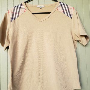 Vintage Burberry Tan and Plaid T-shirt